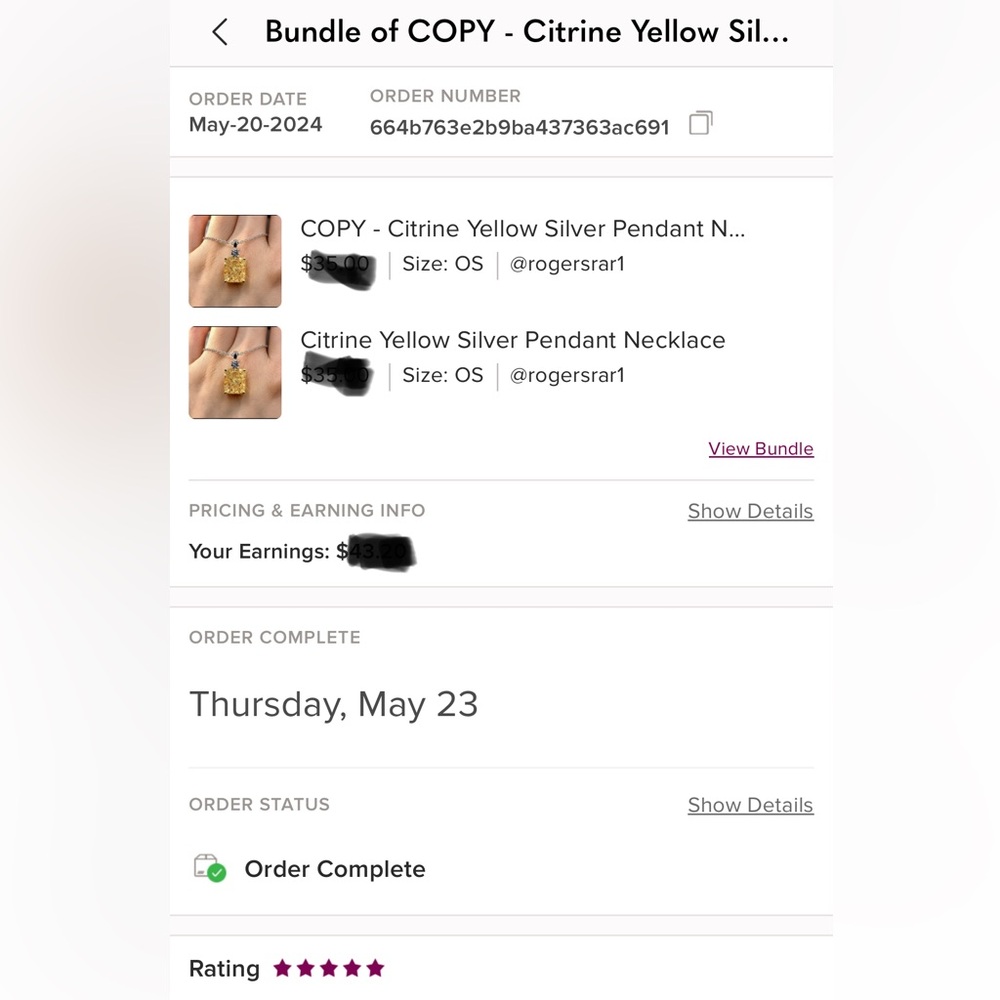 Citrine Yellow Silver Pendant Necklace - Picture 10 of 10